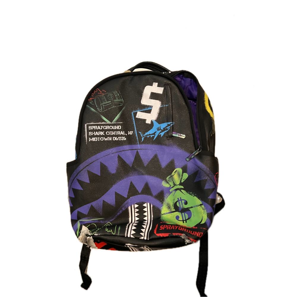 Sprayground Shark Central Stencils Backpack Includes Tags